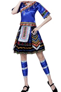 Design Miao costumes, custom-made Miao and Yi clothes, Yi female minority performance costumes, Tujia dance costumes, ethnic style SKDO019 detail view-4